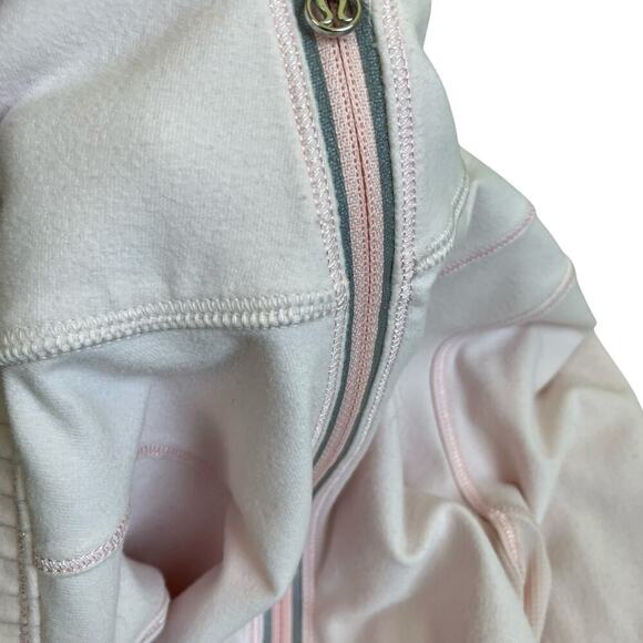 Lululemon Sz 4 Pretty Pink Star Runner Half Zip Pullover Fitted Stretchy Flawed - Picture 15 of 16